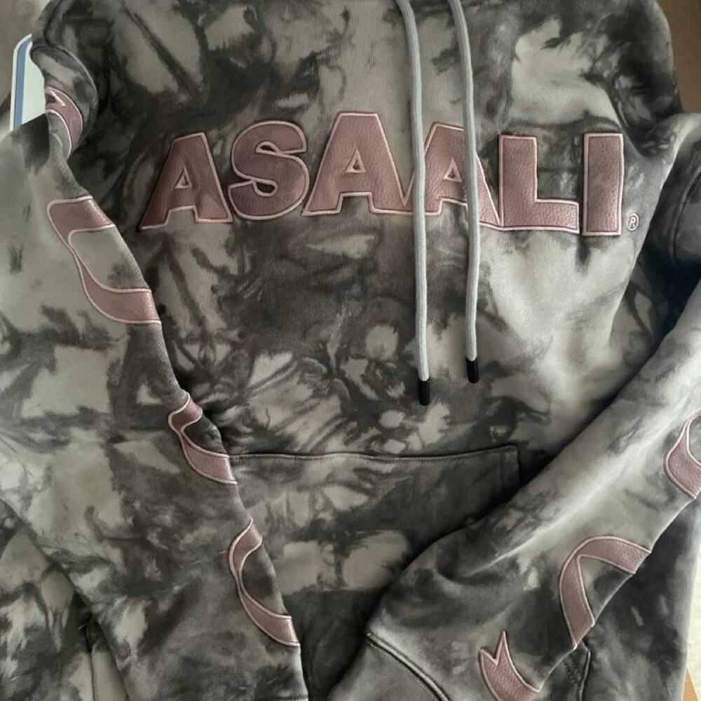 Gray and pink tie dye asaali